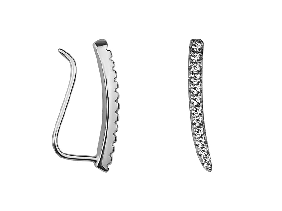Gebogen Ohrklemme in 925 Silber