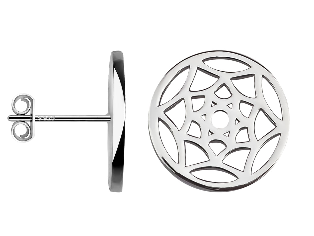 Blume Ohrstecker in 925 Silber