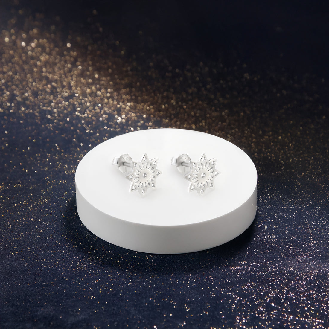 Blume Ohrstecker in 925 Silber