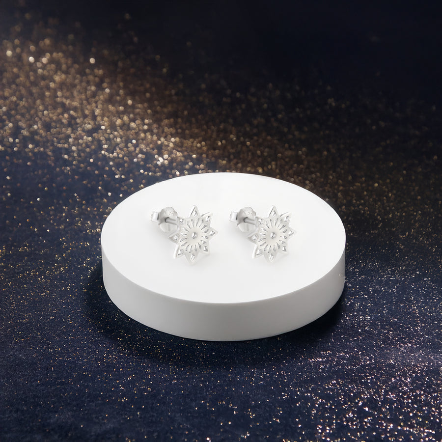 Blume Ohrstecker in 925 Silber