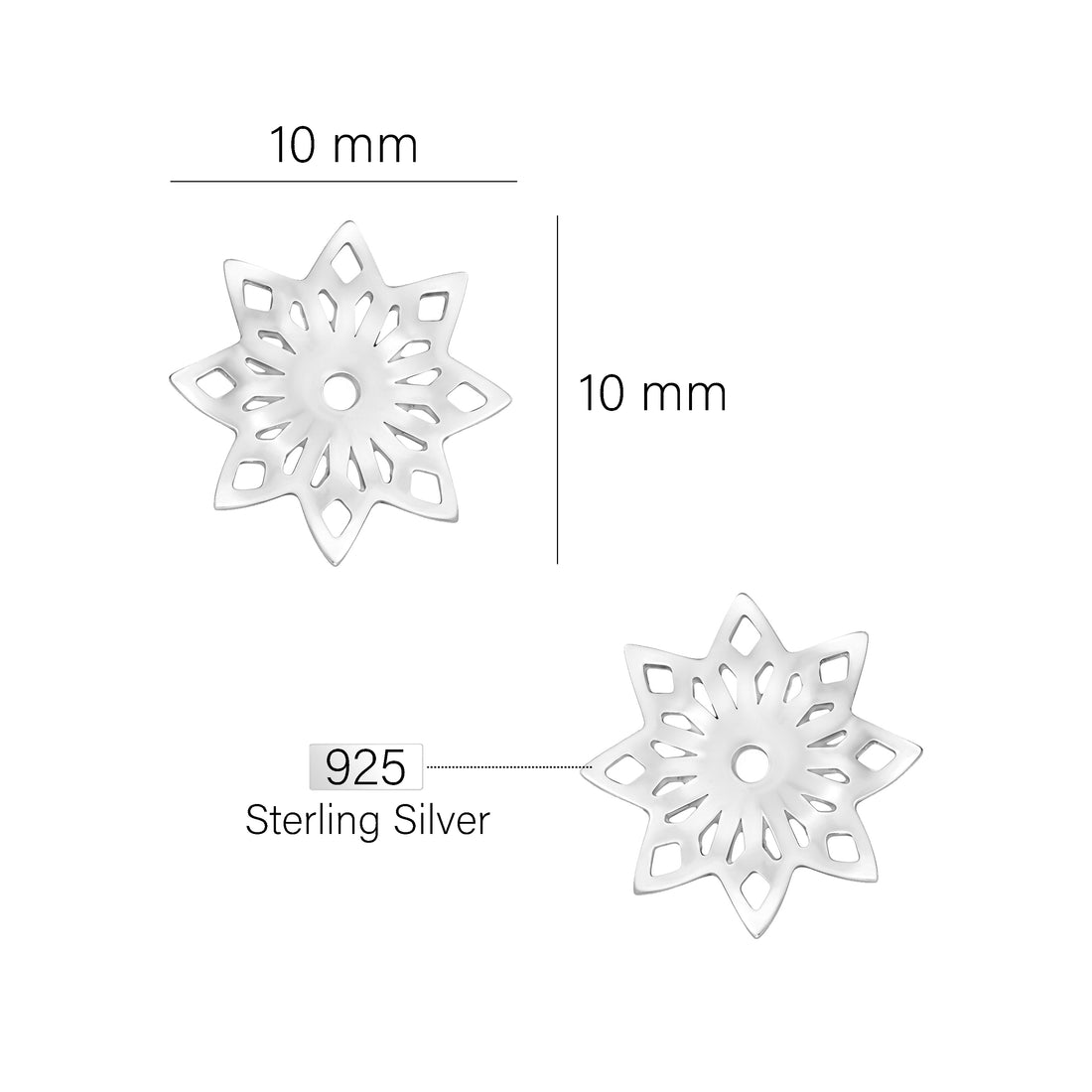 Blume Ohrstecker in 925 Silber