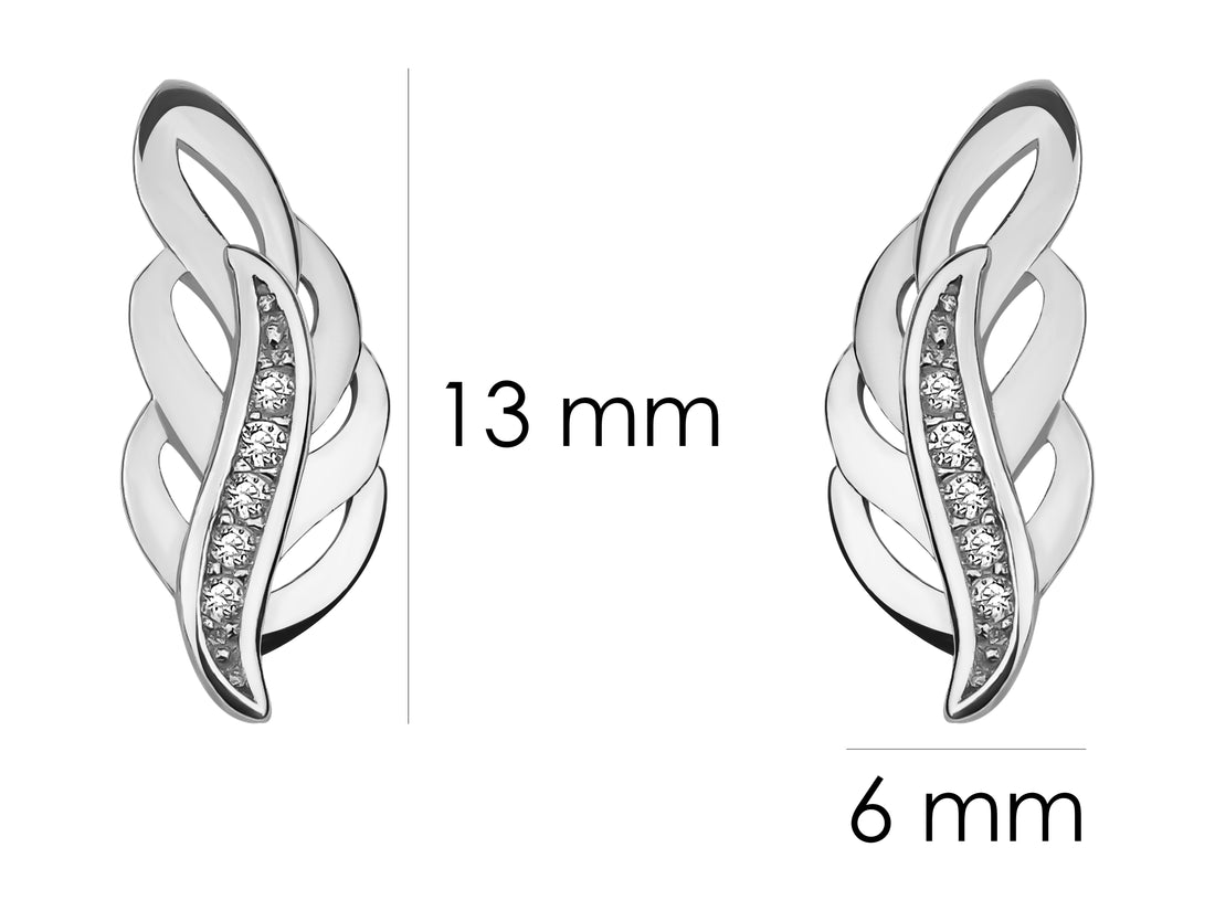 Blatt Ohrstecker in 925 Silber