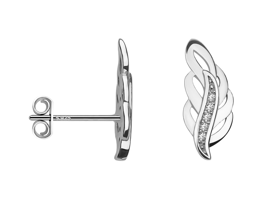 Blatt Ohrstecker in 925 Silber