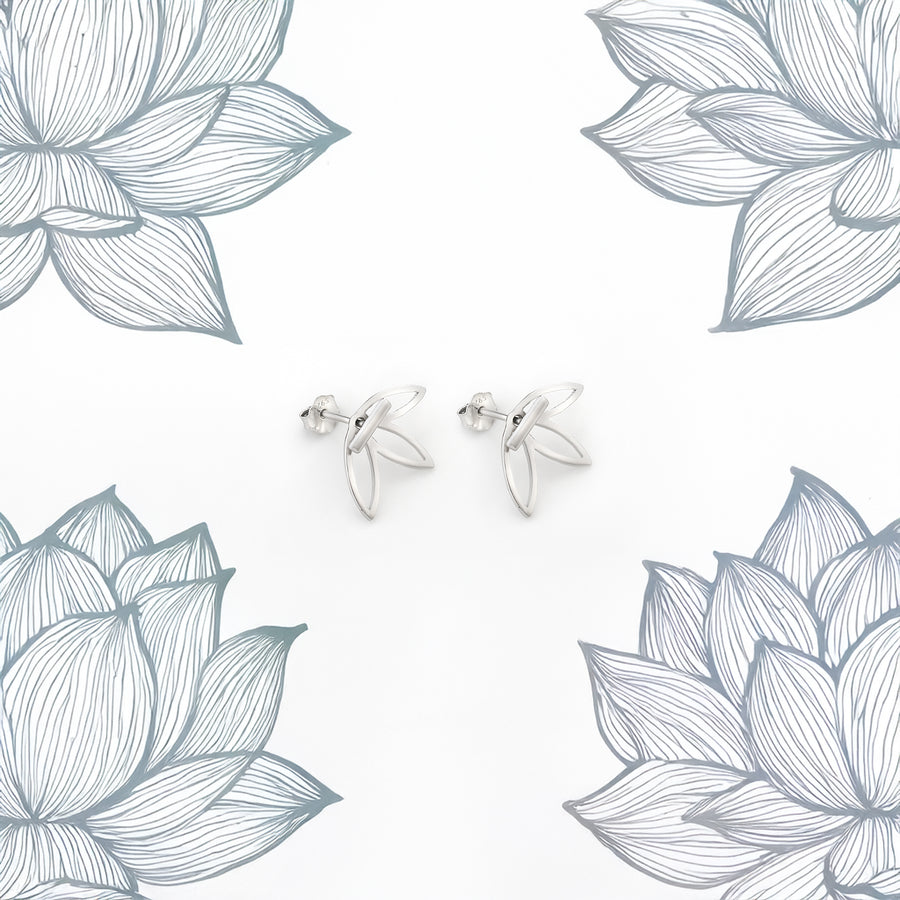 Blume Ohrstecker in 925 Silber