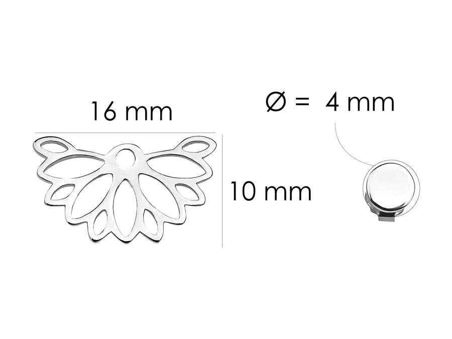 Blume Ohrstecker in 925 Silber