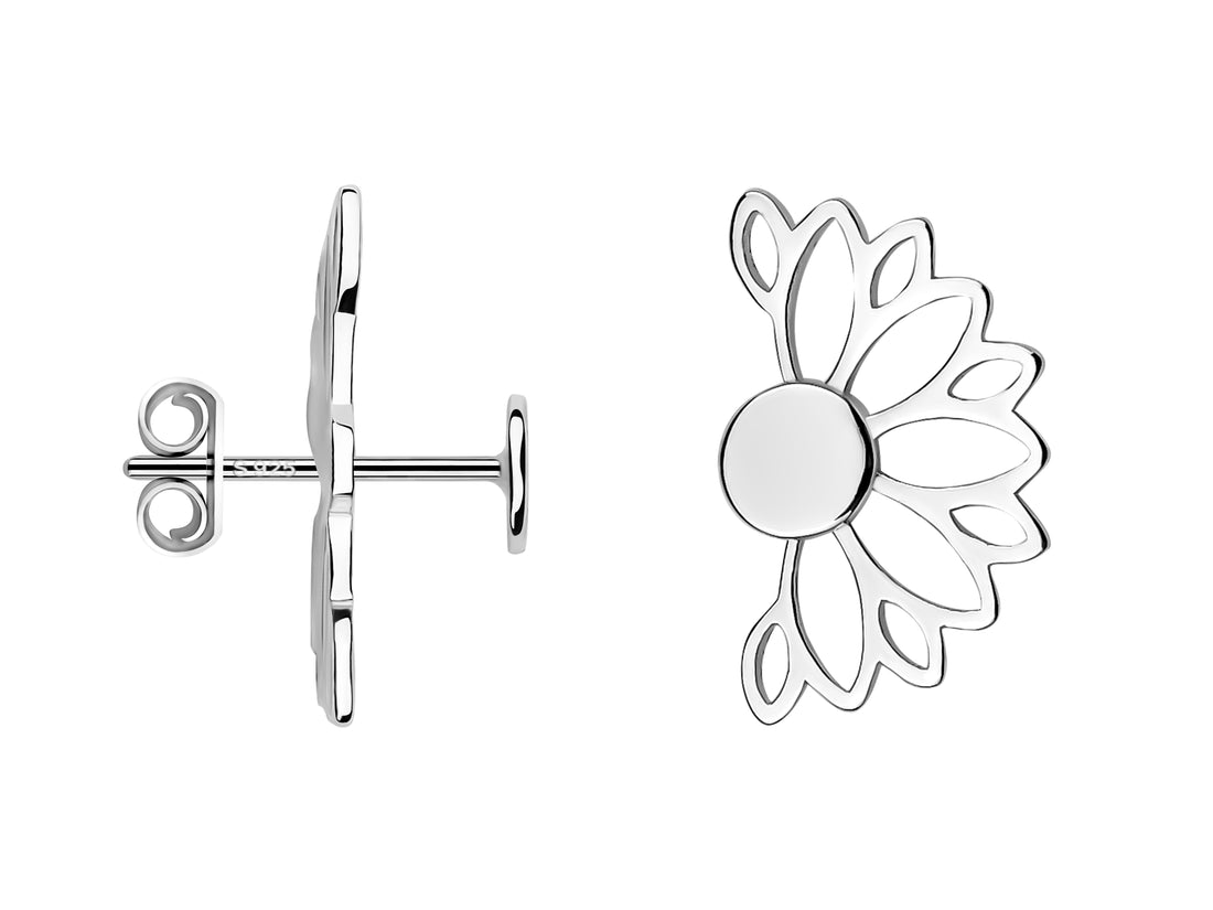 Blume Ohrstecker in 925 Silber