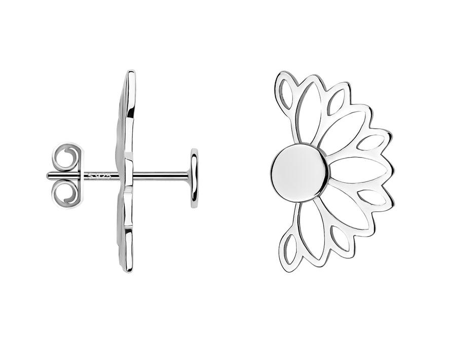 Blume Ohrstecker in 925 Silber
