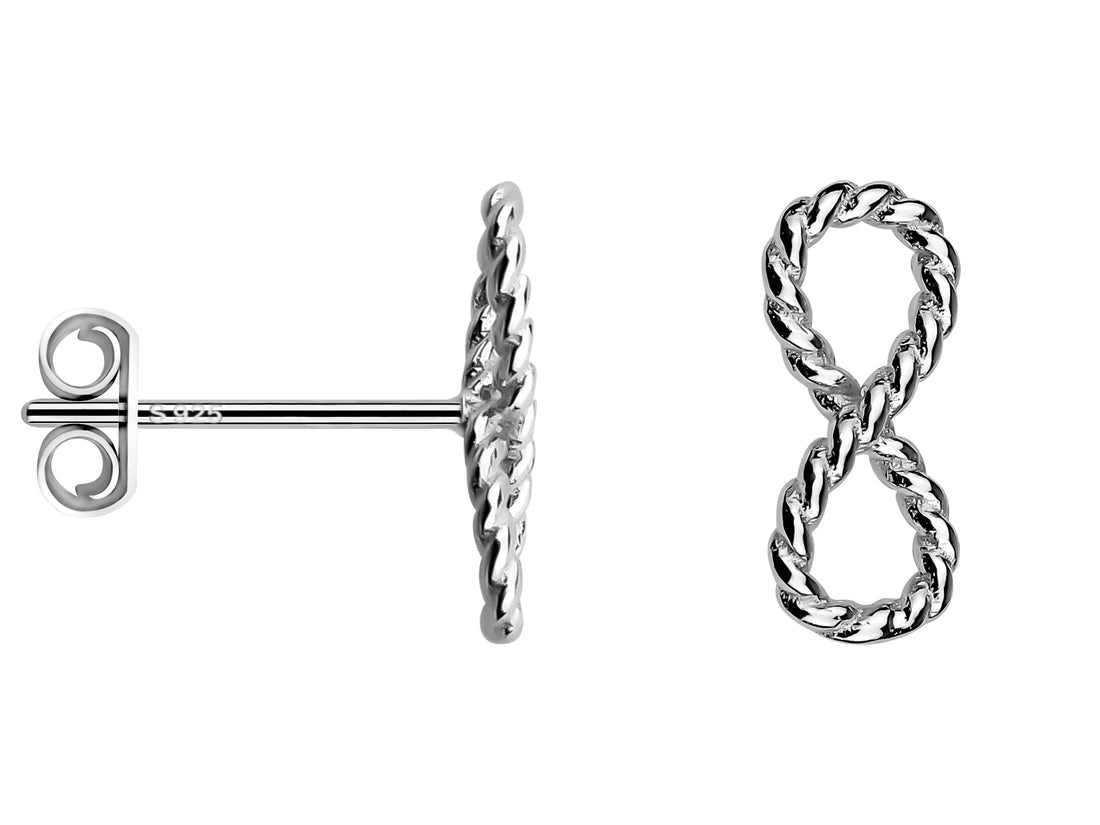 Unendlich Ohrstecker in 925 Silber