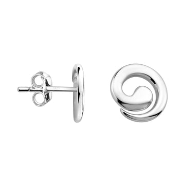 Haupt- und Seitenansicht von Gebogen Ohrstecker in 925 Silber von Sofia Milani - E0638