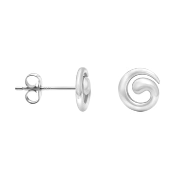 Haupt- und Seitenansicht von Gebogen Ohrstecker in 925 Silber von Sofia Milani - E0638