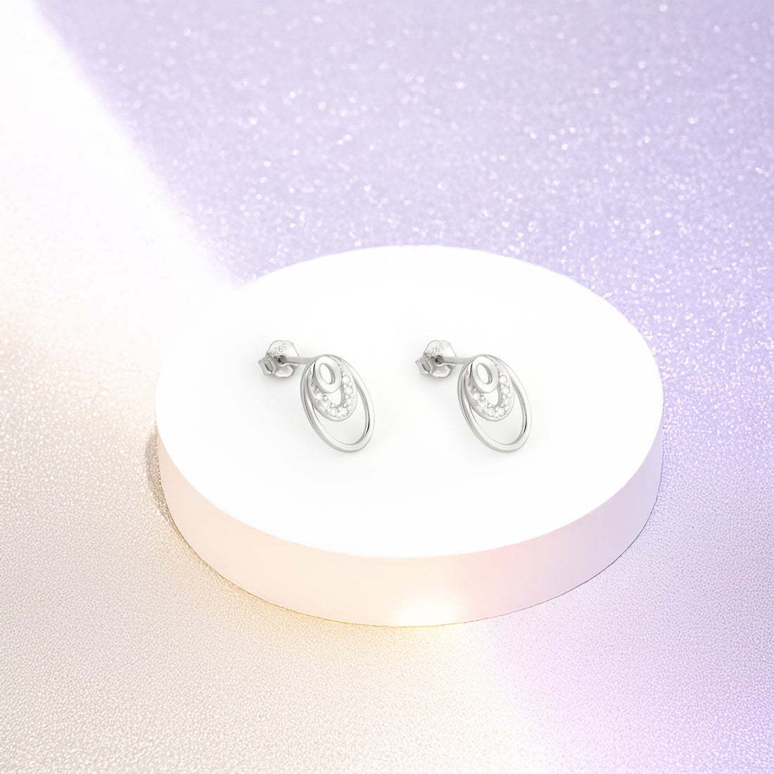 Oval Ohrstecker in 925 Silber