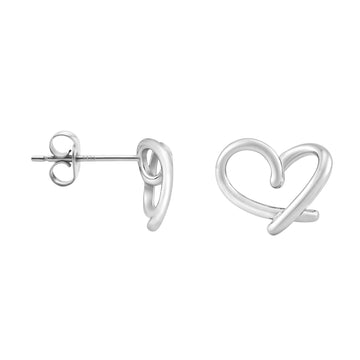 Herz Ohrstecker in 925 Silber