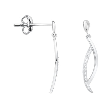 Gebogen Ohrhänger in 925 Silber