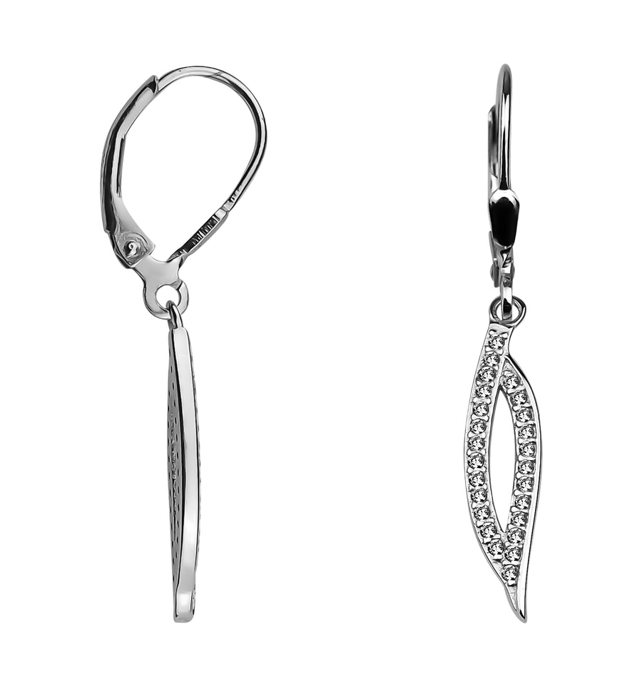 Gebogen Ohrhänger in 925 Silber