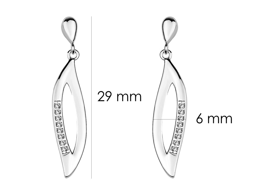 Gebogen Ohrhänger in 925 Silber