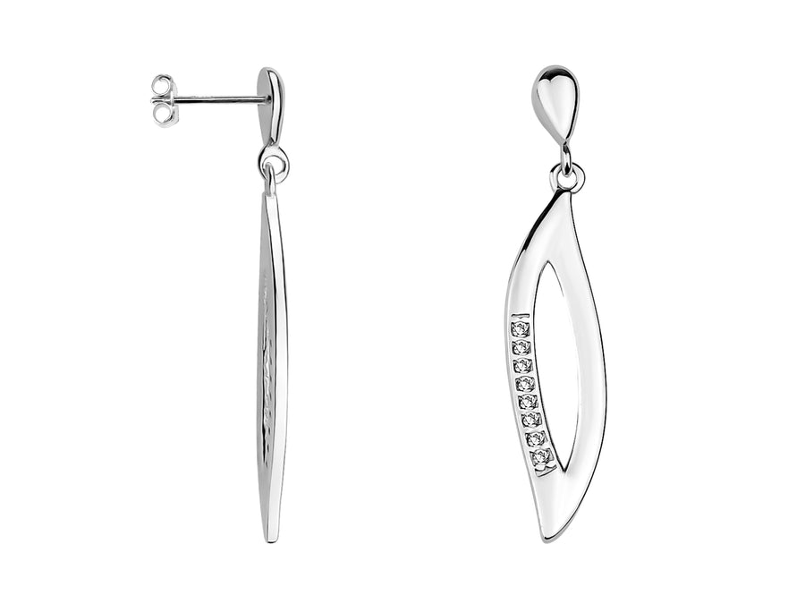 Gebogen Ohrhänger in 925 Silber