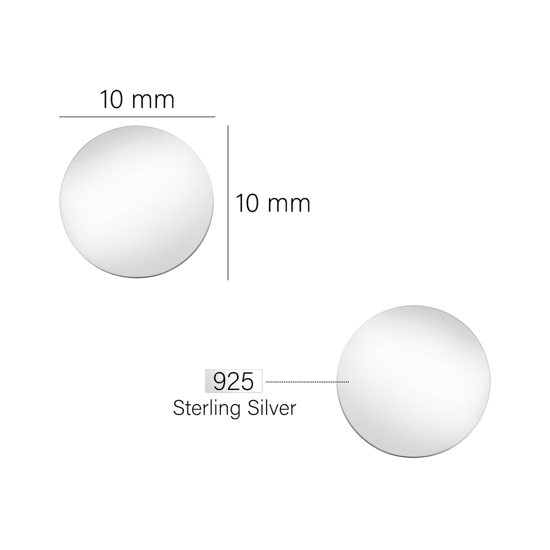 Kreis Ohrstecker in 925 Silber