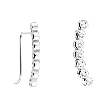 Gebogen Ohrklemme in 925 Silber