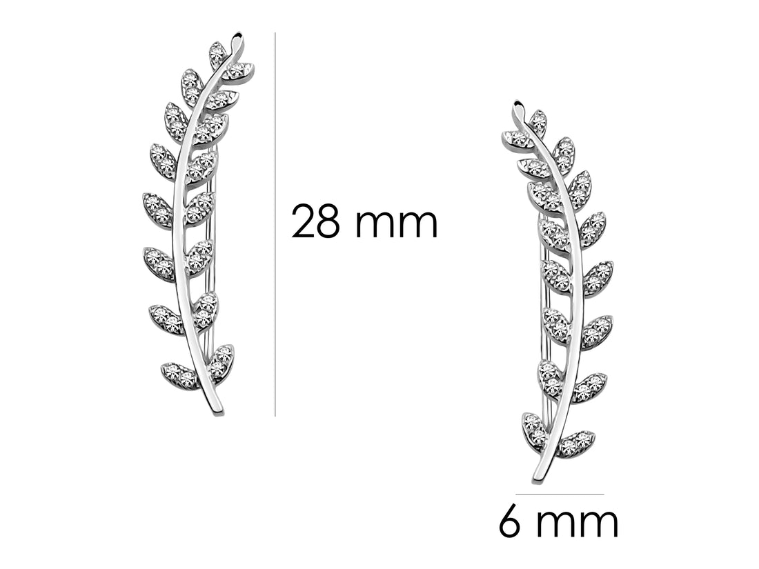Blatt Ohrklemme in 925 Silber