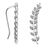 Blatt Ohrklemme in 925 Silber