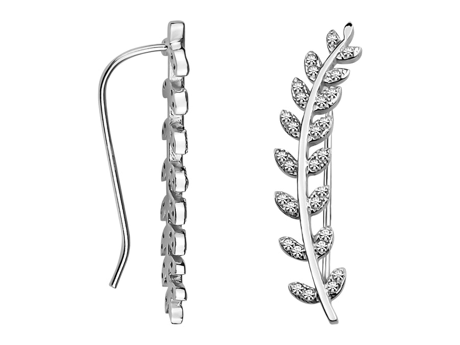 Blatt Ohrklemme in 925 Silber