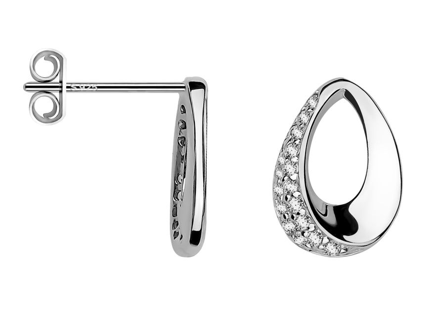 Oval Ohrstecker in 925 Silber