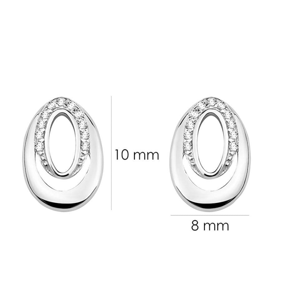 Oval Ohrstecker in 925 Silber