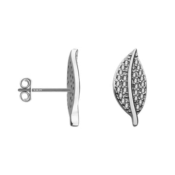 Blatt Ohrstecker in 925 Silber