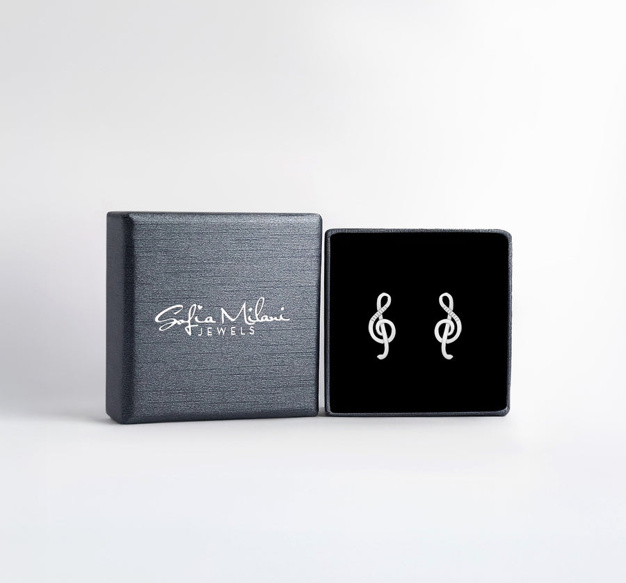 Boxansicht von Musik Ohrstecker in 925 Silber von Sofia Milani - E0674