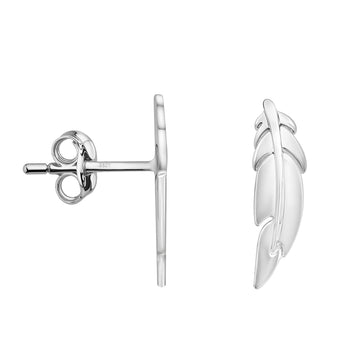 Blatt Ohrstecker in 925 Silber