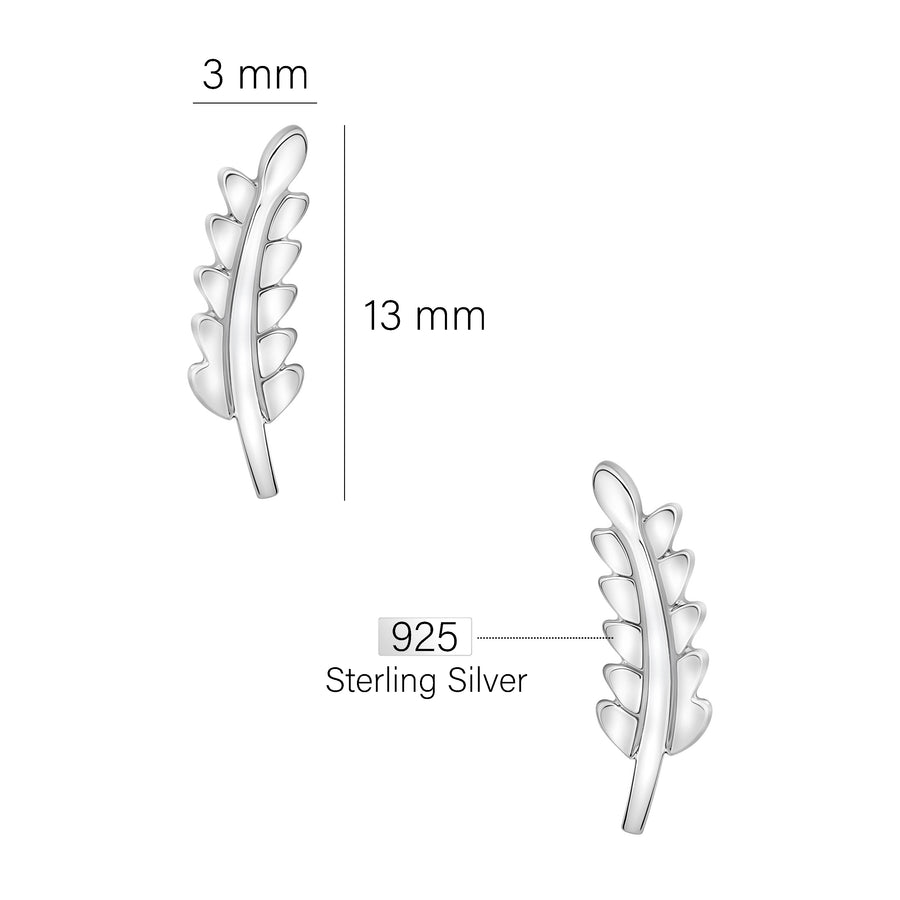 Blatt Ohrstecker in 925 Silber