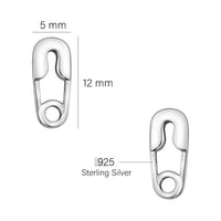 Sicherheitsnadel Ohrstecker in 925 Silber