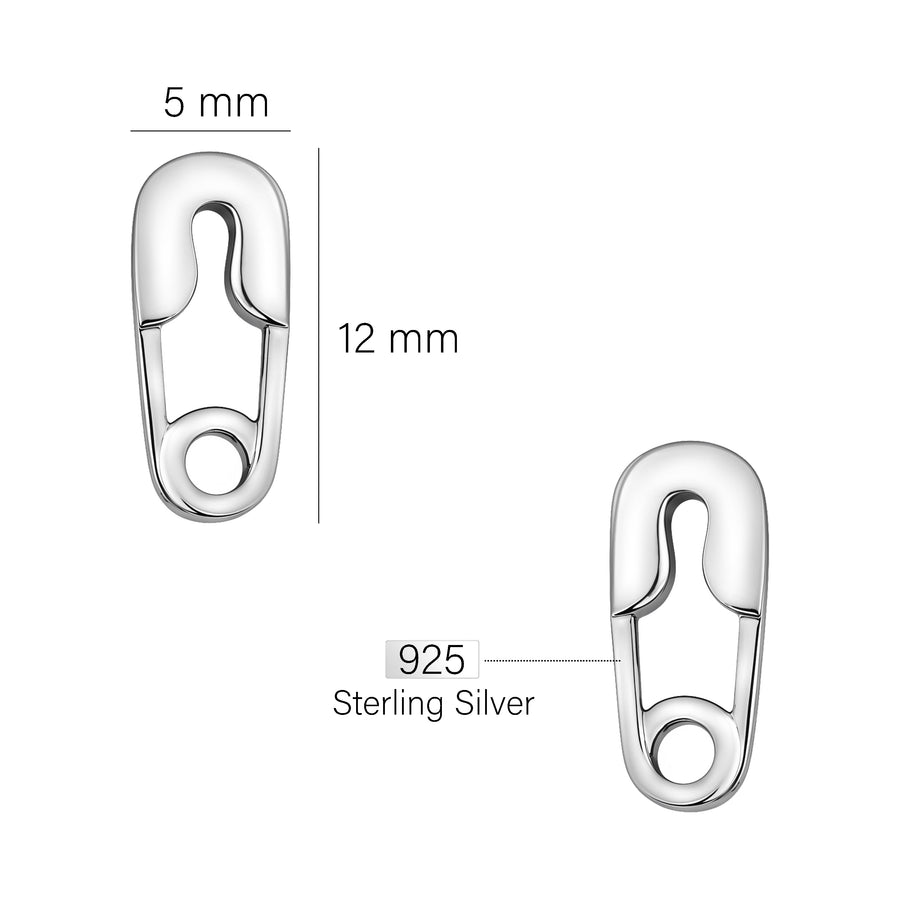 Sicherheitsnadel Ohrstecker in 925 Silber
