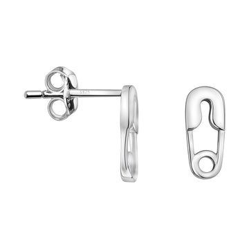 Sicherheitsnadel Ohrstecker in 925 Silber