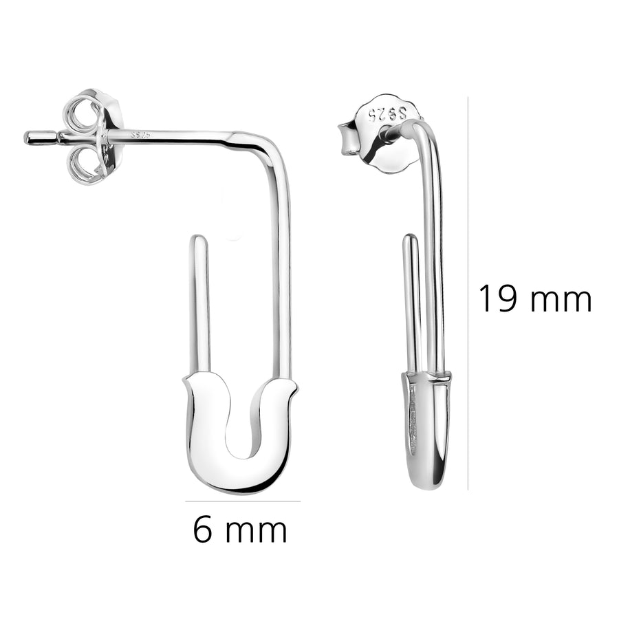 Sicherheitsnadel Ohrhänger in 925 Silber