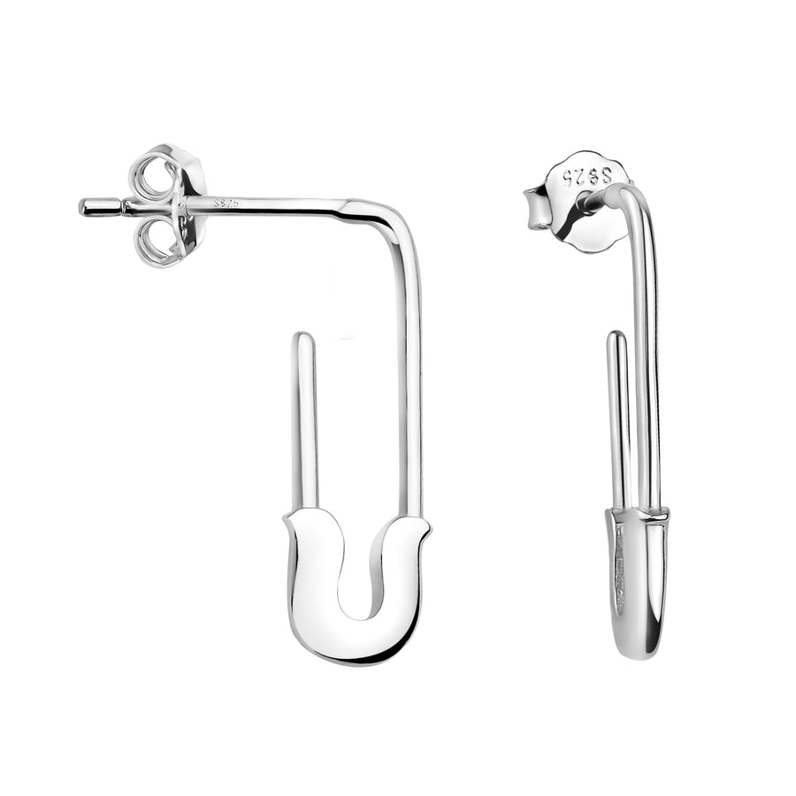 Sicherheitsnadel Ohrhänger in 925 Silber