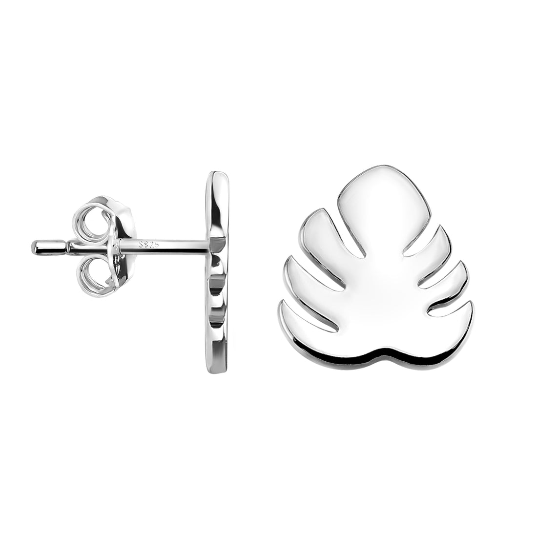 Blatt Ohrstecker in 925 Silber