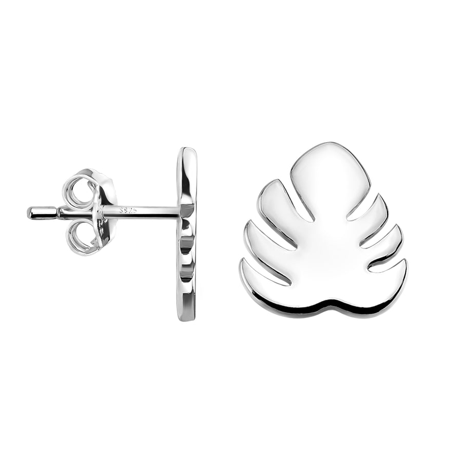 Blatt Ohrstecker in 925 Silber