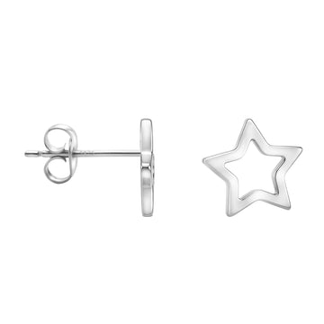 Haupt- und Seitenansicht von Stern Ohrstecker in 925 Silber von Sofia Milani - E0685