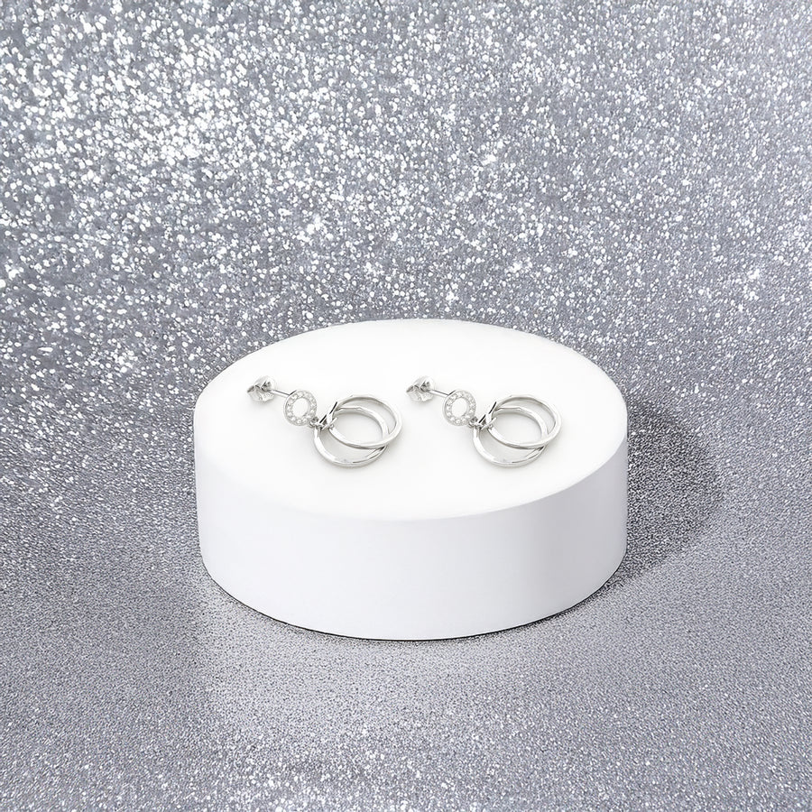 Kreis Ohrstecker in 925 Silber