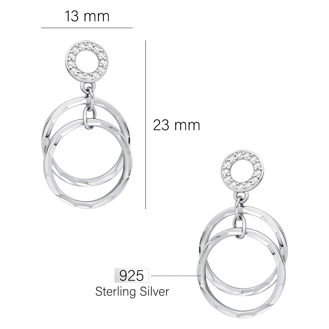 Kreis Ohrstecker in 925 Silber