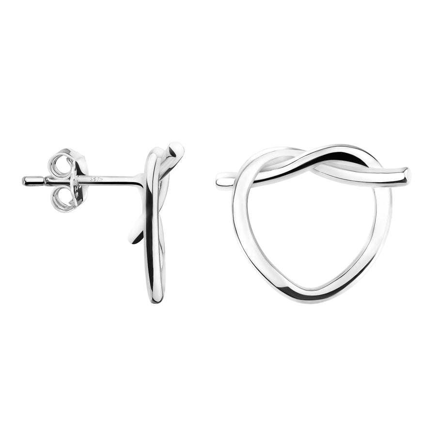 Herz Ohrstecker in 925 Silber