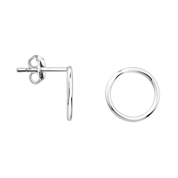 Haupt- und Seitenansicht von Kreis Ohrstecker in 925 Silber von Sofia Milani - E0693