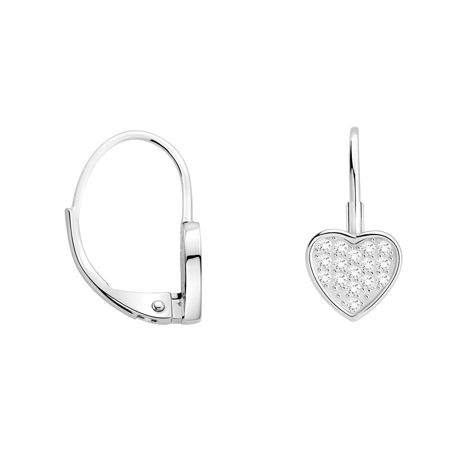 Herz Ohrhänger in 925 Silber
