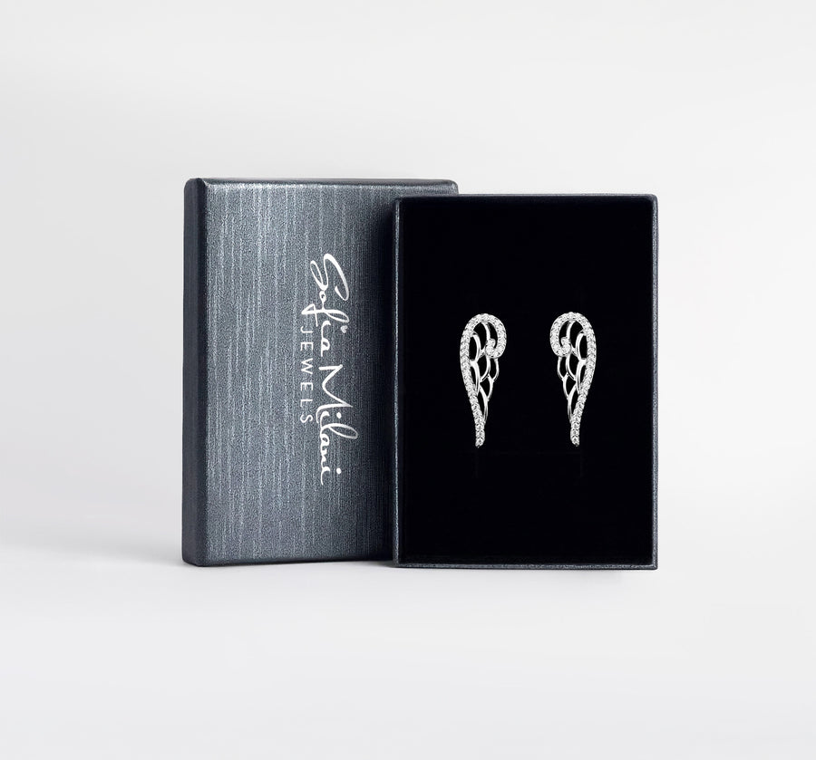 Flügel Ohrklemme in 925 Silber
