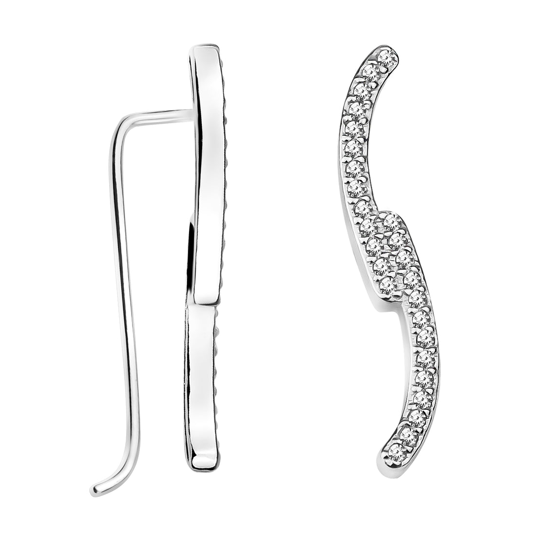 Gebogen Ohrklemme in 925 Silber