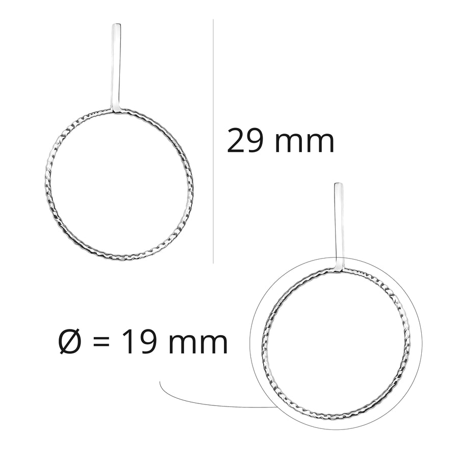 Kreis Ohrstecker in 925 Silber
