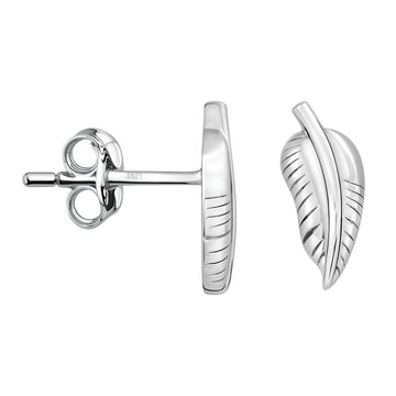 Blatt Ohrstecker in 925 Silber
