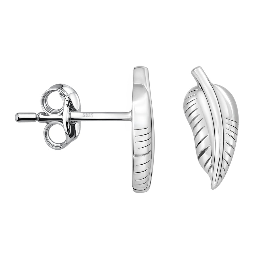 Blatt Ohrstecker in 925 Silber