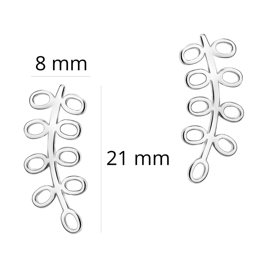 Blatt Ohrstecker in 925 Silber
